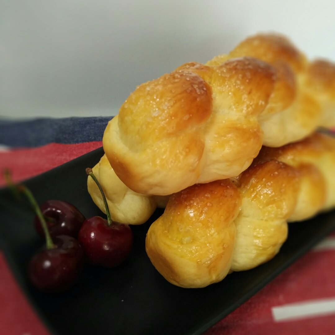 砂糖麻花面包（两股辫子）