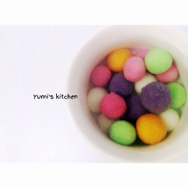 彩色雨花石汤圆（紫薯、南瓜、斑斓汁、红曲粉）