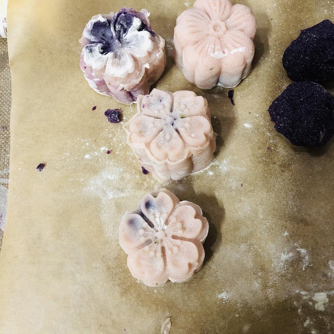【无糖月饼】木糖醇紫薯玫瑰冰皮月饼