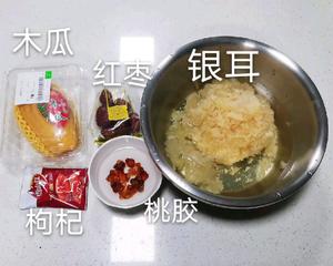 桃胶银耳木瓜汤的做法 步骤1