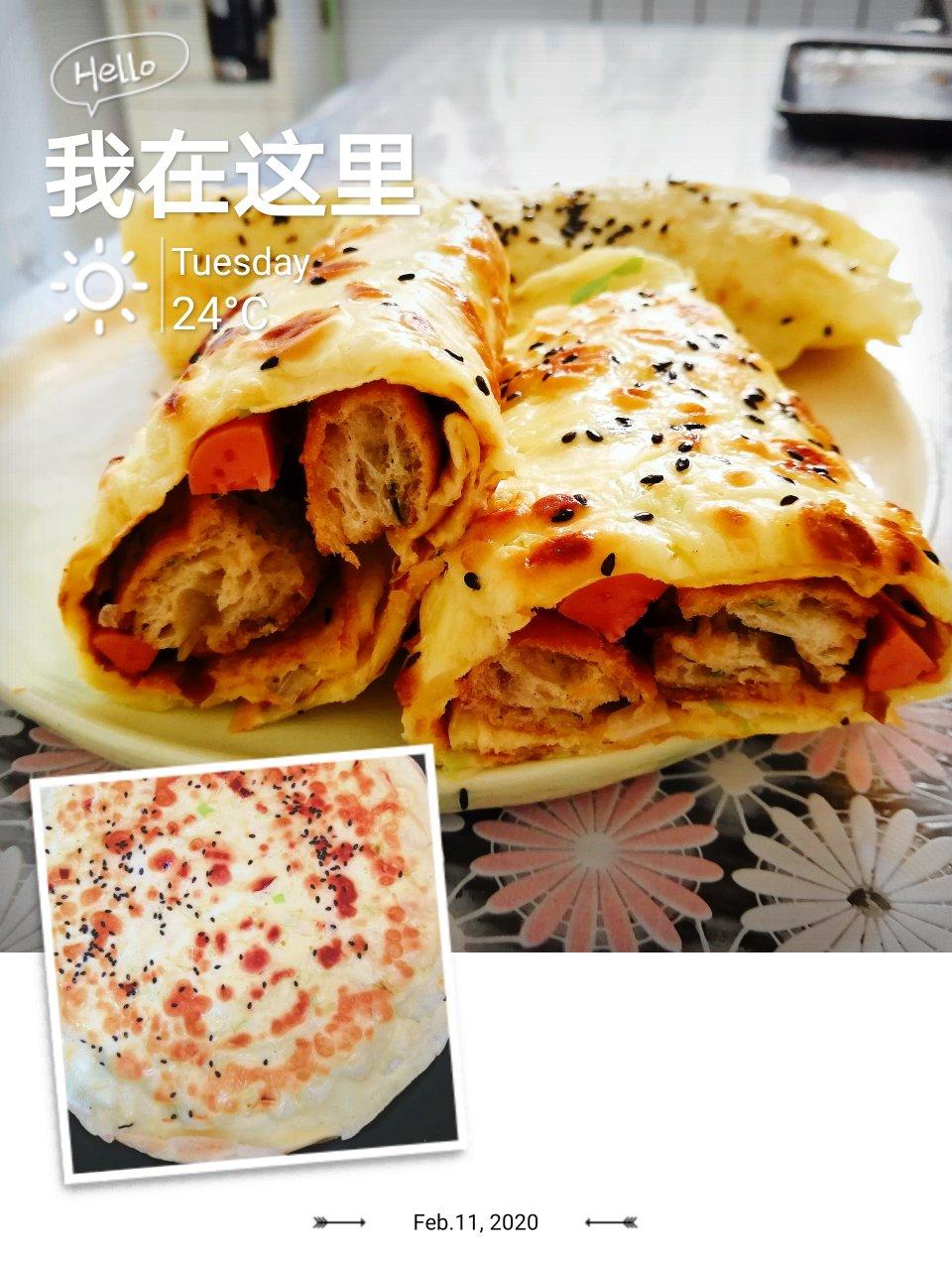 家庭版煎饼果子---快手健康早餐，利用家里现有材料