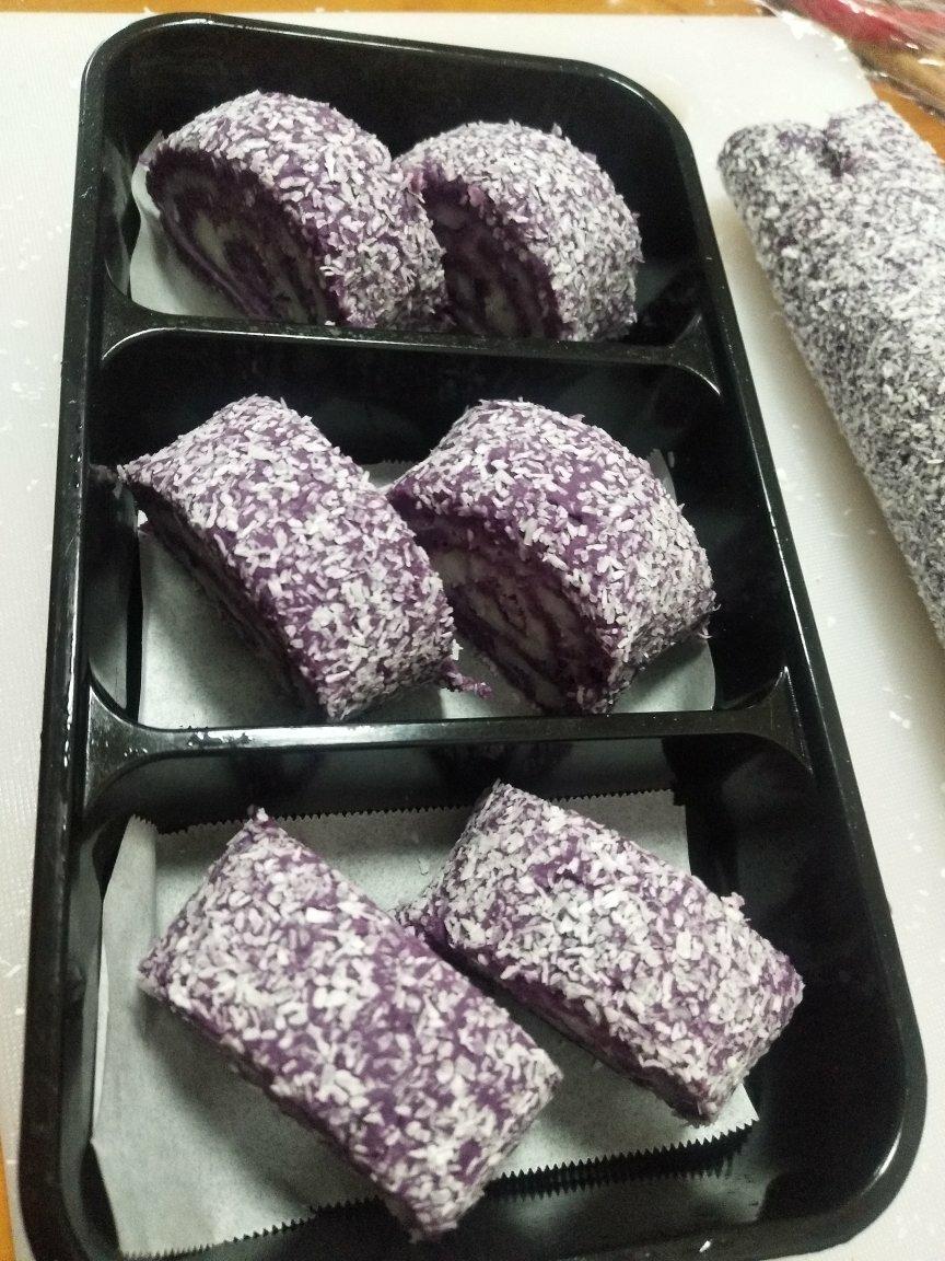 【一起做早餐】漂亮的紫薯山药卷