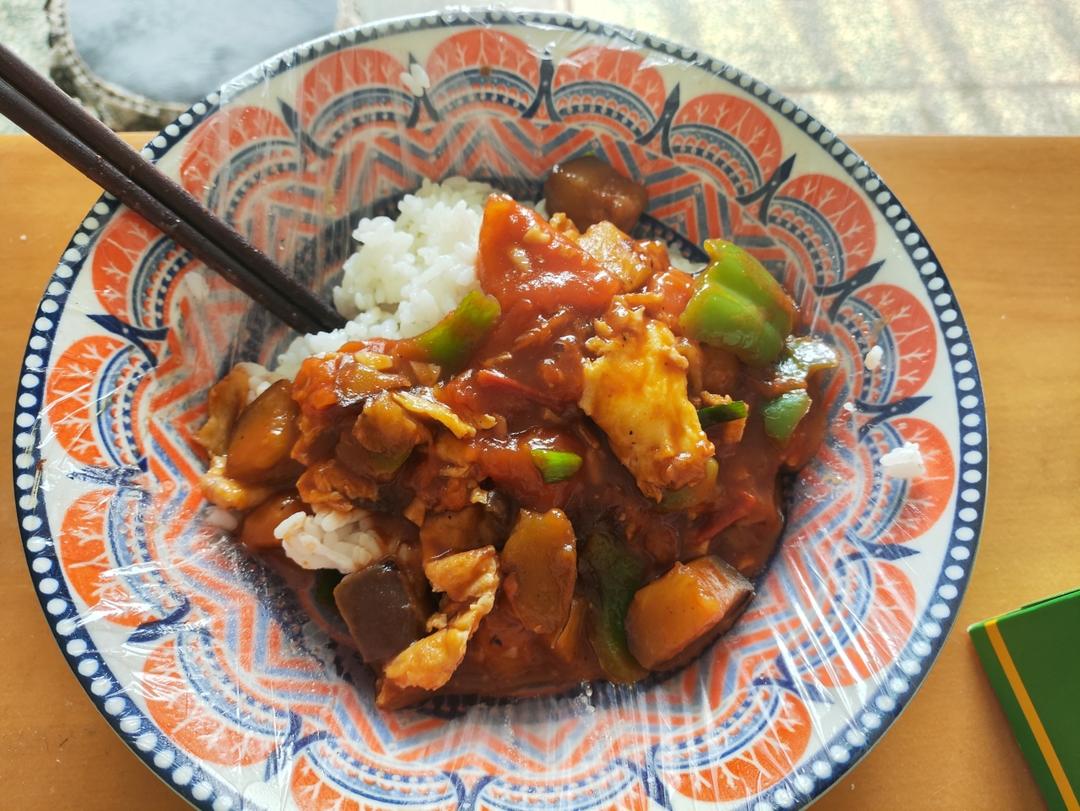 5分钟快手下饭菜#番茄炒茄子🍅番茄家族