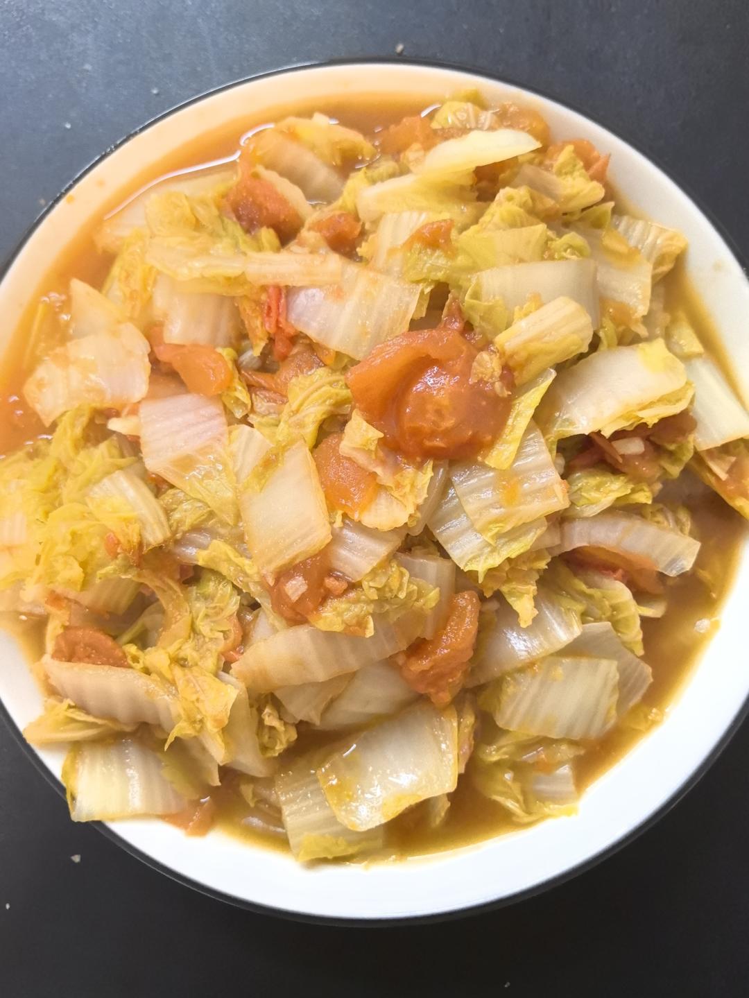 低脂低卡好吃不胖，酸爽开胃～茄汁娃娃菜