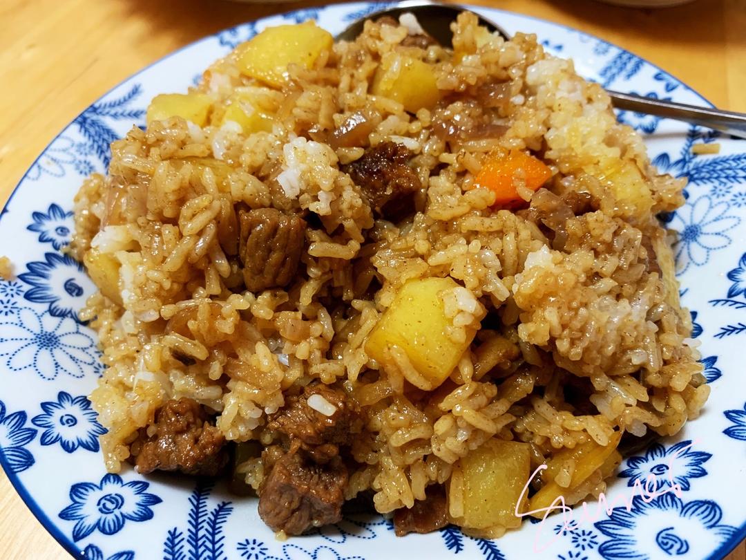 喷香羊肉焖饭