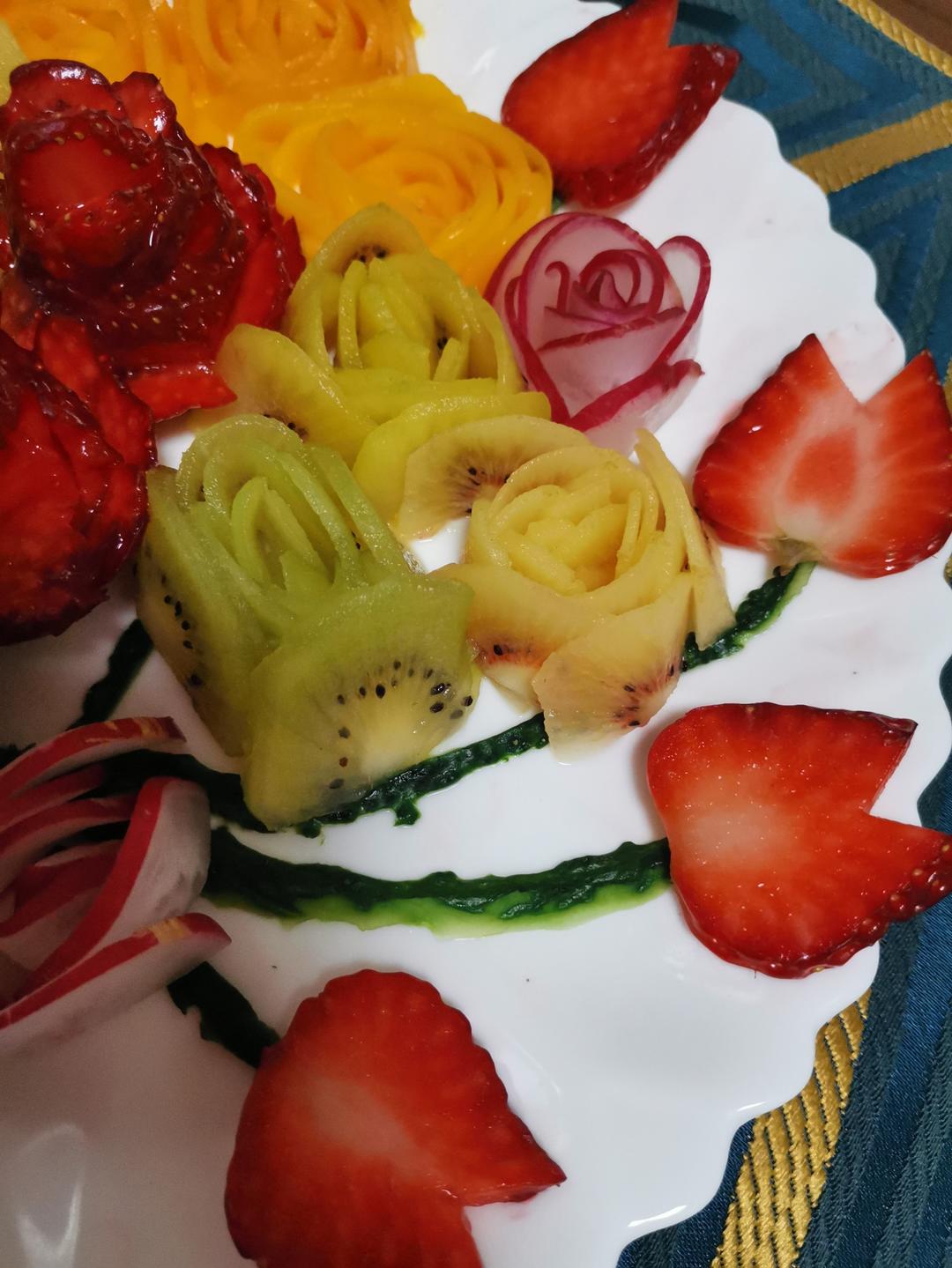 情人草莓玫瑰花