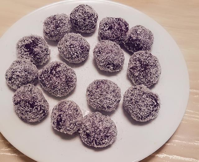 椰香紫薯糯米滋的做法