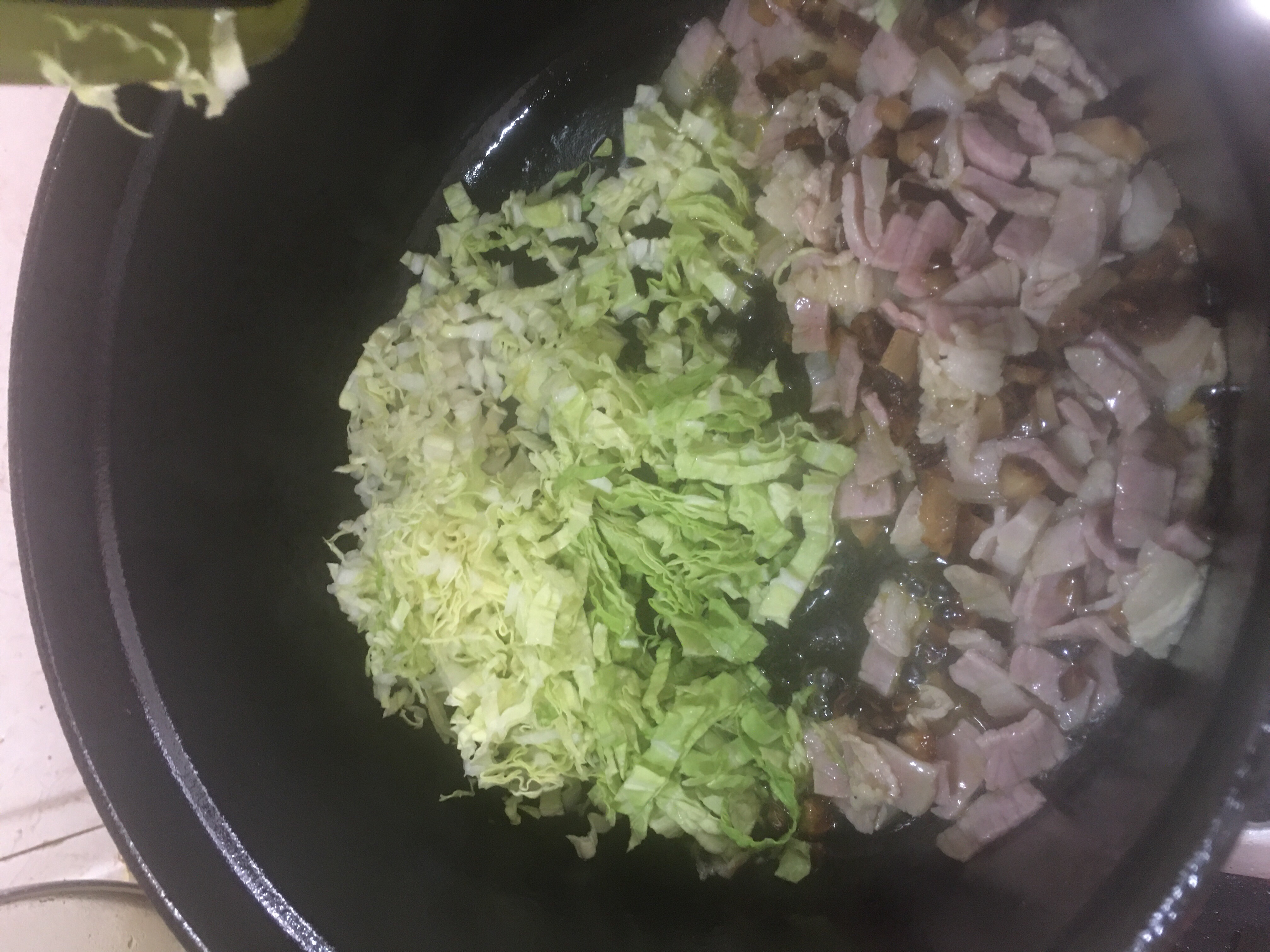 香菇咸肉菜饭~铸铁锅版的做法 步骤8