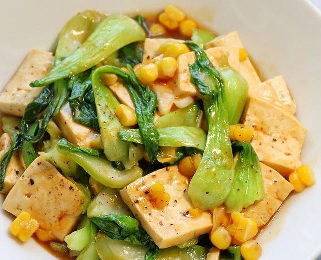 油菜滑豆腐——健康低卡家常菜的做法