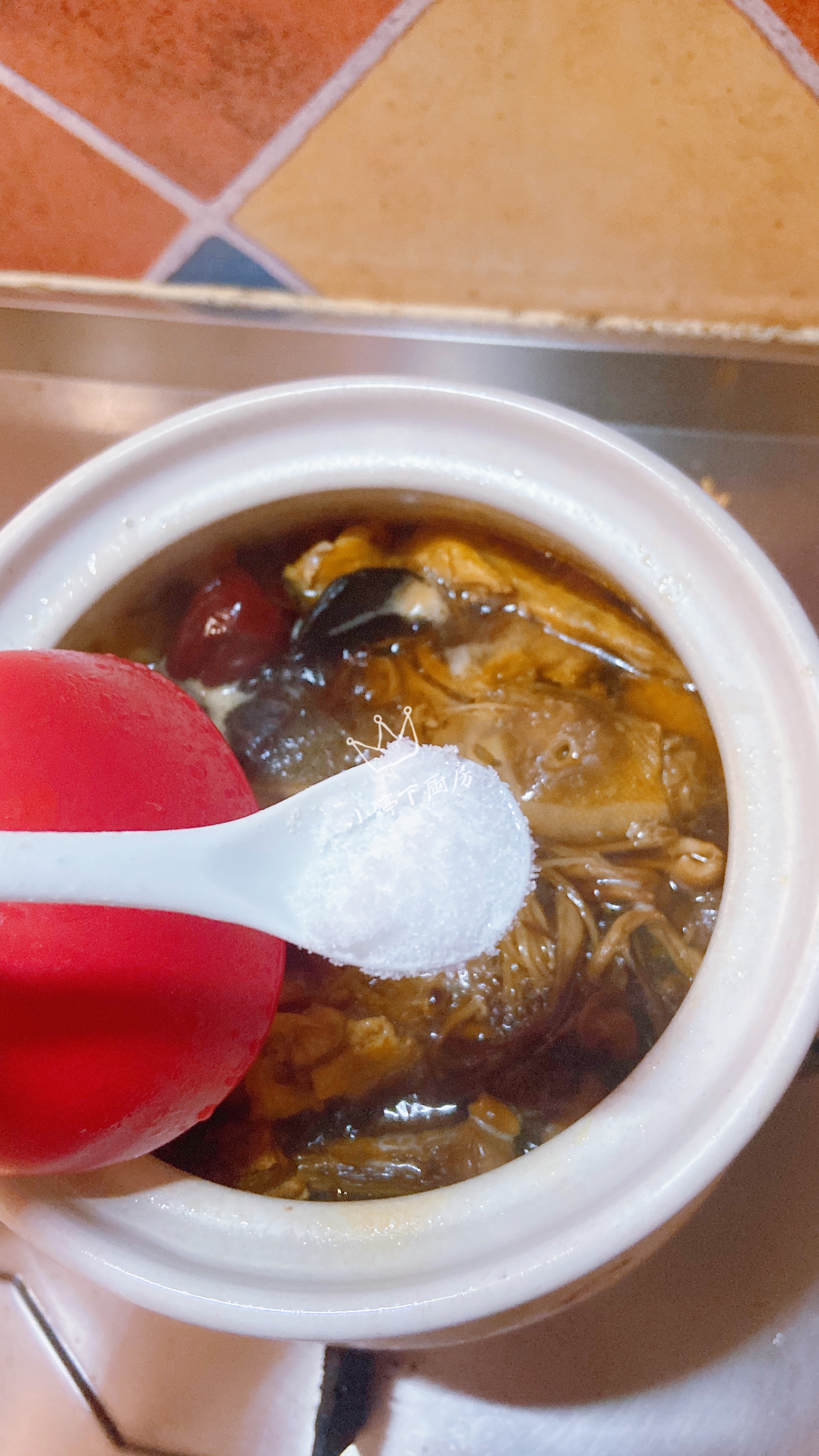 养生汤.灵芝茶树菇炖鸡汤的做法 步骤11