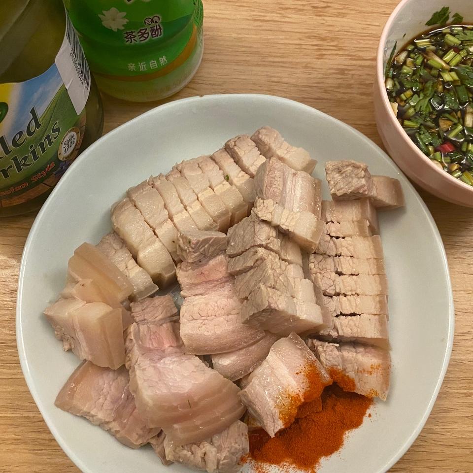 懒人蘸水五花肉的做法