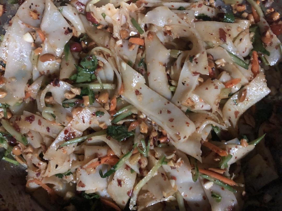 凉皮全过程（不用洗面筋，简易做法）