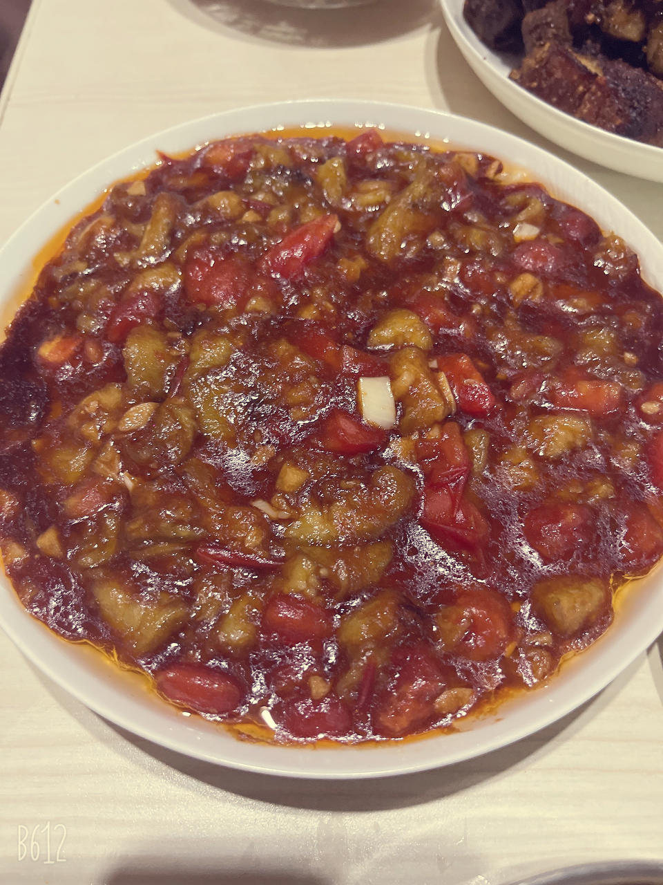 5分钟快手下饭菜#番茄炒茄子🍅番茄家族