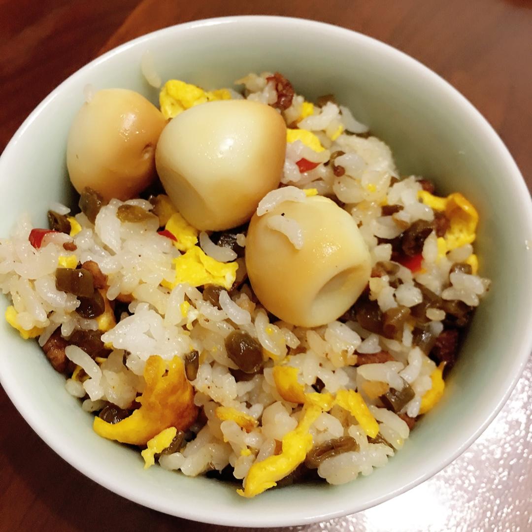 酸豆角酱油炒饭