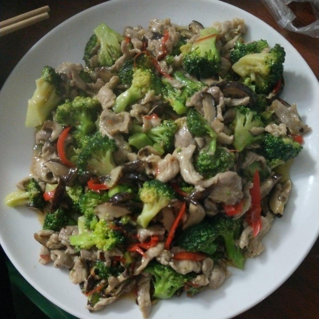 蓝瘦香菇
（西蓝花瘦肉炒香菇）