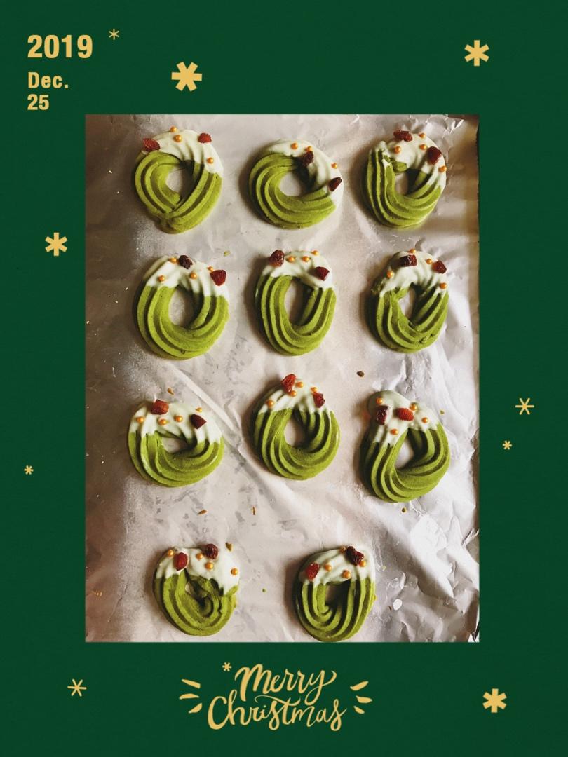 【圣诞花环】抹茶曲奇
