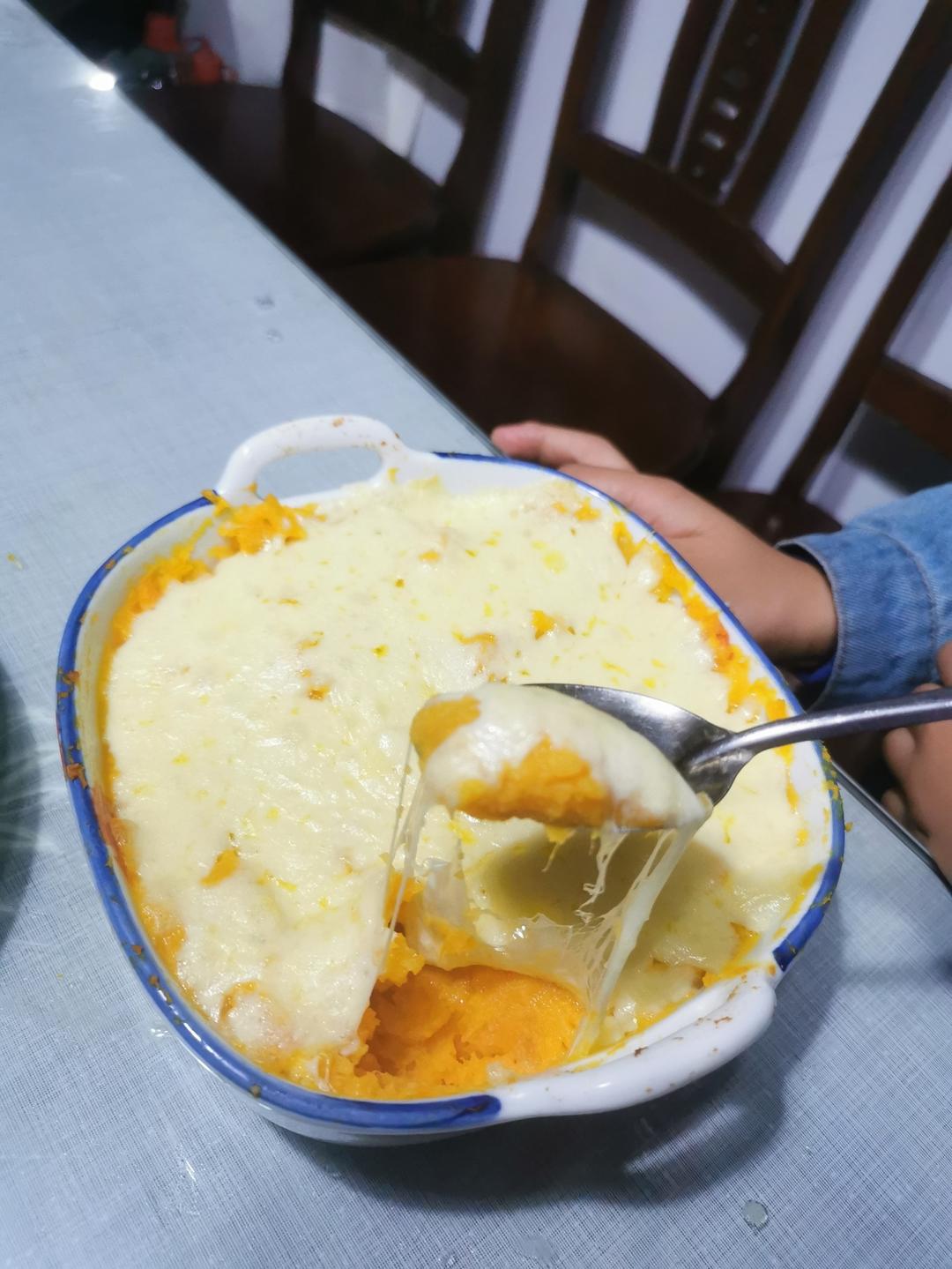 网红爆款美食～芝士焗红薯