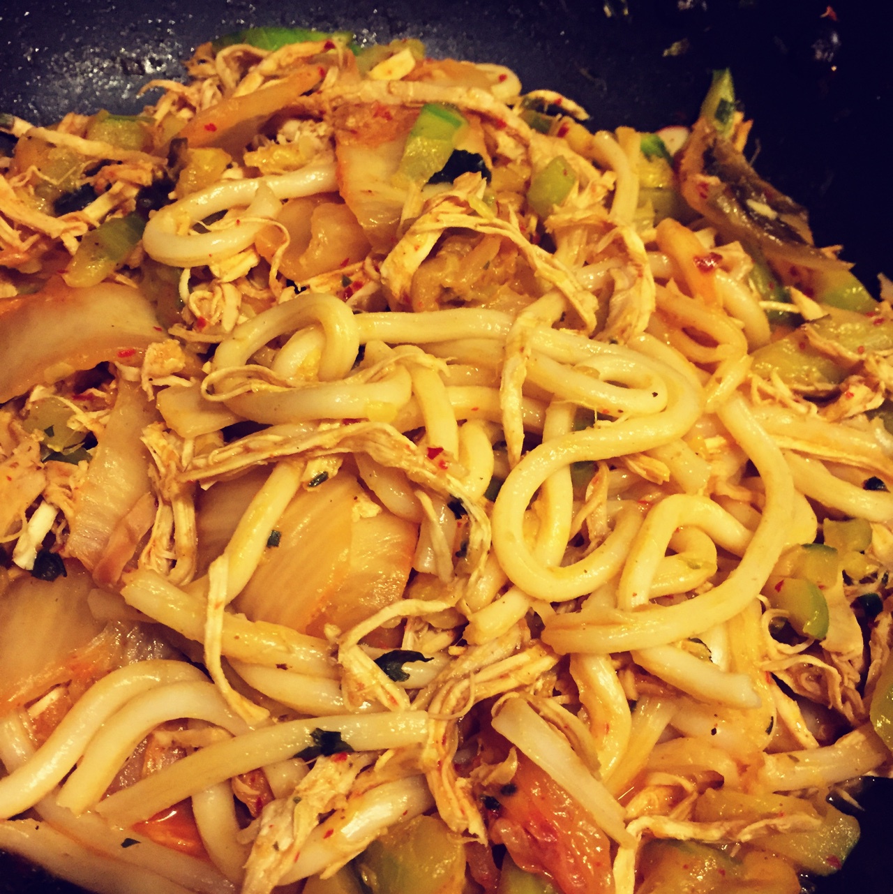 辣白菜炒乌冬