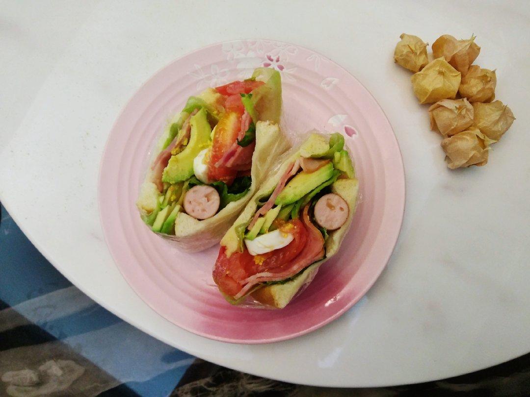 如何做超厚的沼三明治~详细tip！牛油果鸡蛋午餐肉三明治~