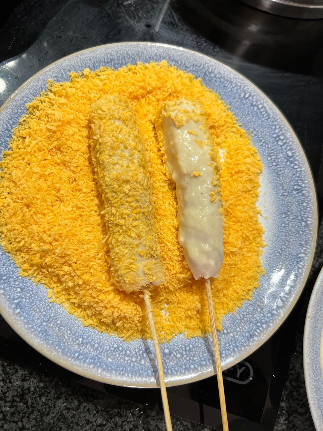 芝士香肠拉丝棒的做法 步骤7