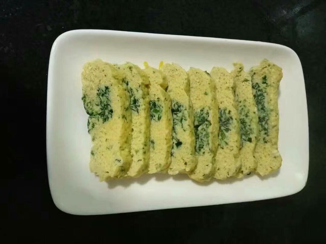 蘸汁菠菜鸡蛋糕——春季养生多吃菠菜