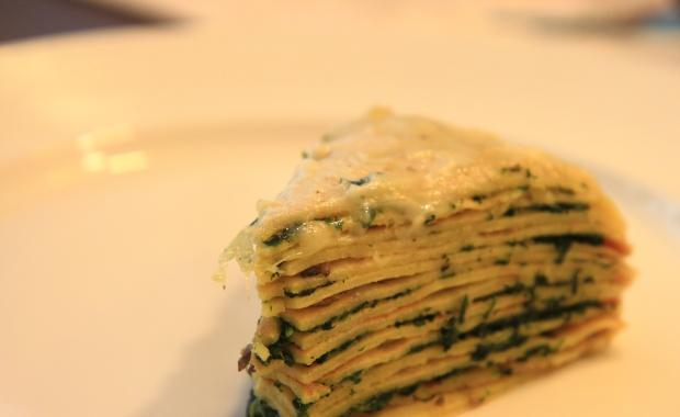 【Julia Child】Gâteau de crêpes à la crème frangipane菠菜蘑菇千层饼