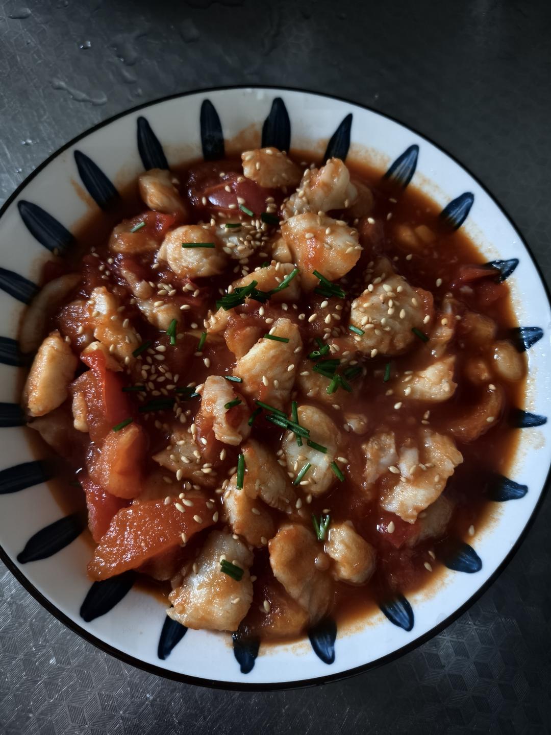 番茄鱼巴沙鱼（也可以用番茄龙利鱼），番茄酱汁超浓郁，营养又下饭！