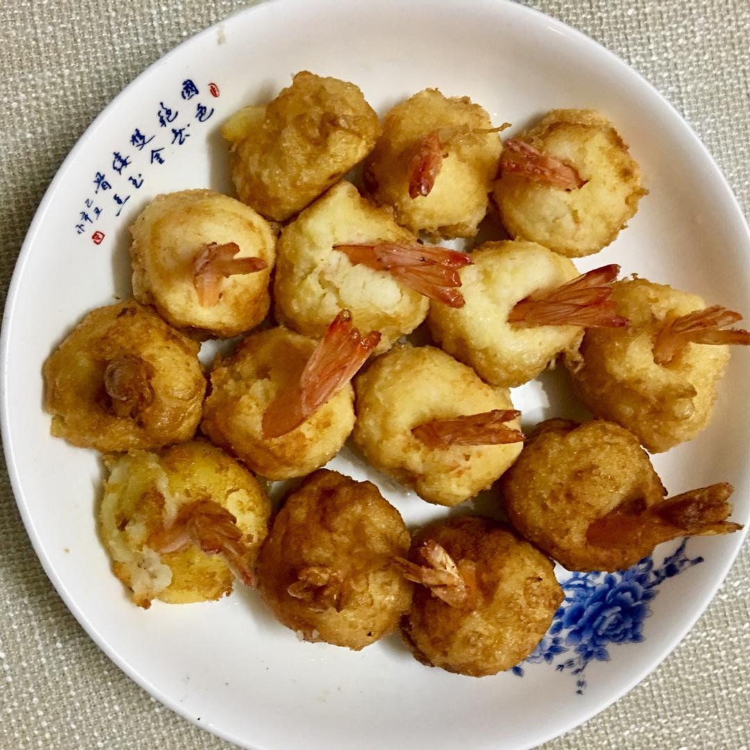 土豆泥鲜虾球
