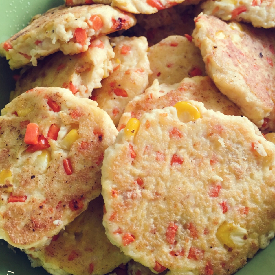 健康美味的虾仁蔬菜豆腐饼