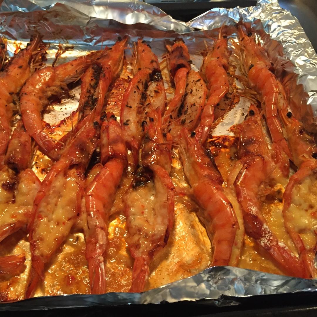 壹壹de门牙做的孜然烤虾(烤箱版)