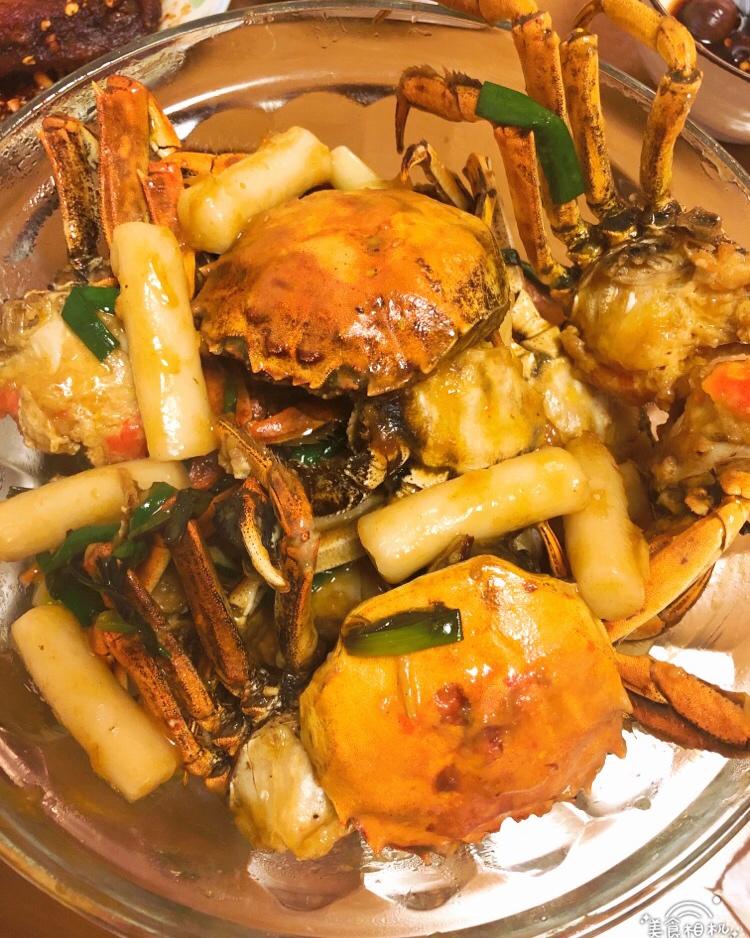 大闸蟹炒年糕+桂花糖芋糊