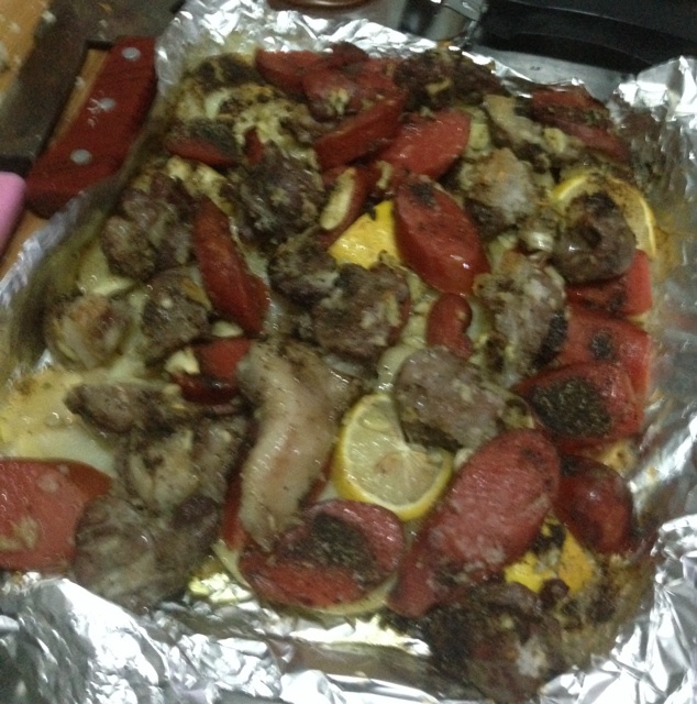 嫩烤羊排配土豆