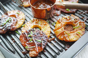 夏威夷烤猪排grilled hawaiian pork chops-松下煎烤箱的做法 步骤13