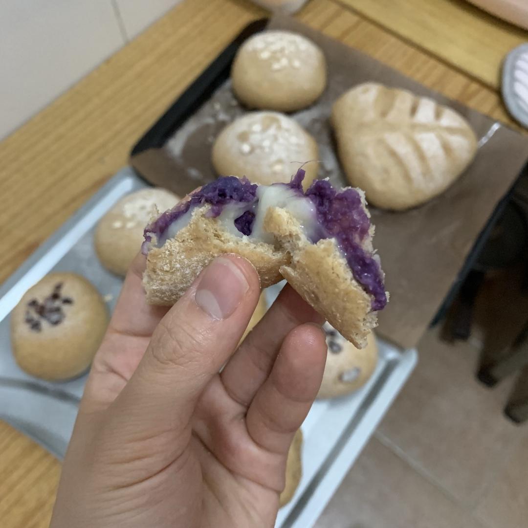 全麦无油无糖减脂麻薯欧包