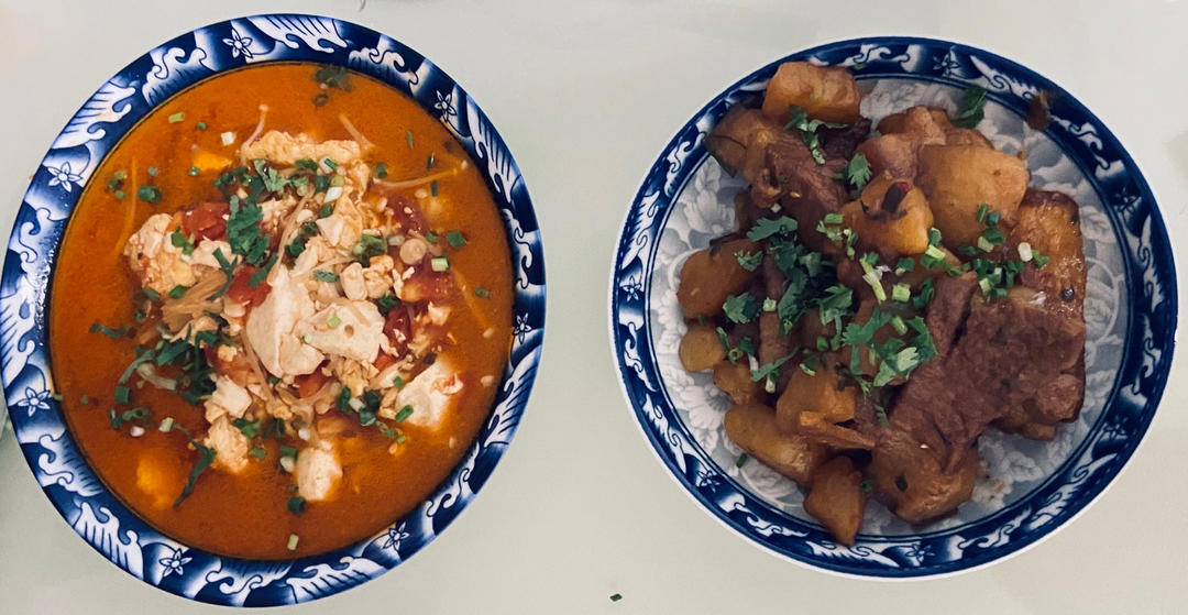 减脂餐—番茄金针菇焖豆腐