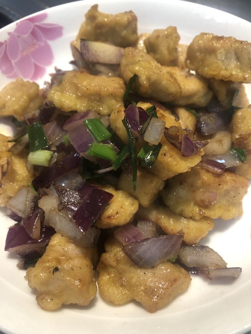 椒盐里脊（加洋葱）