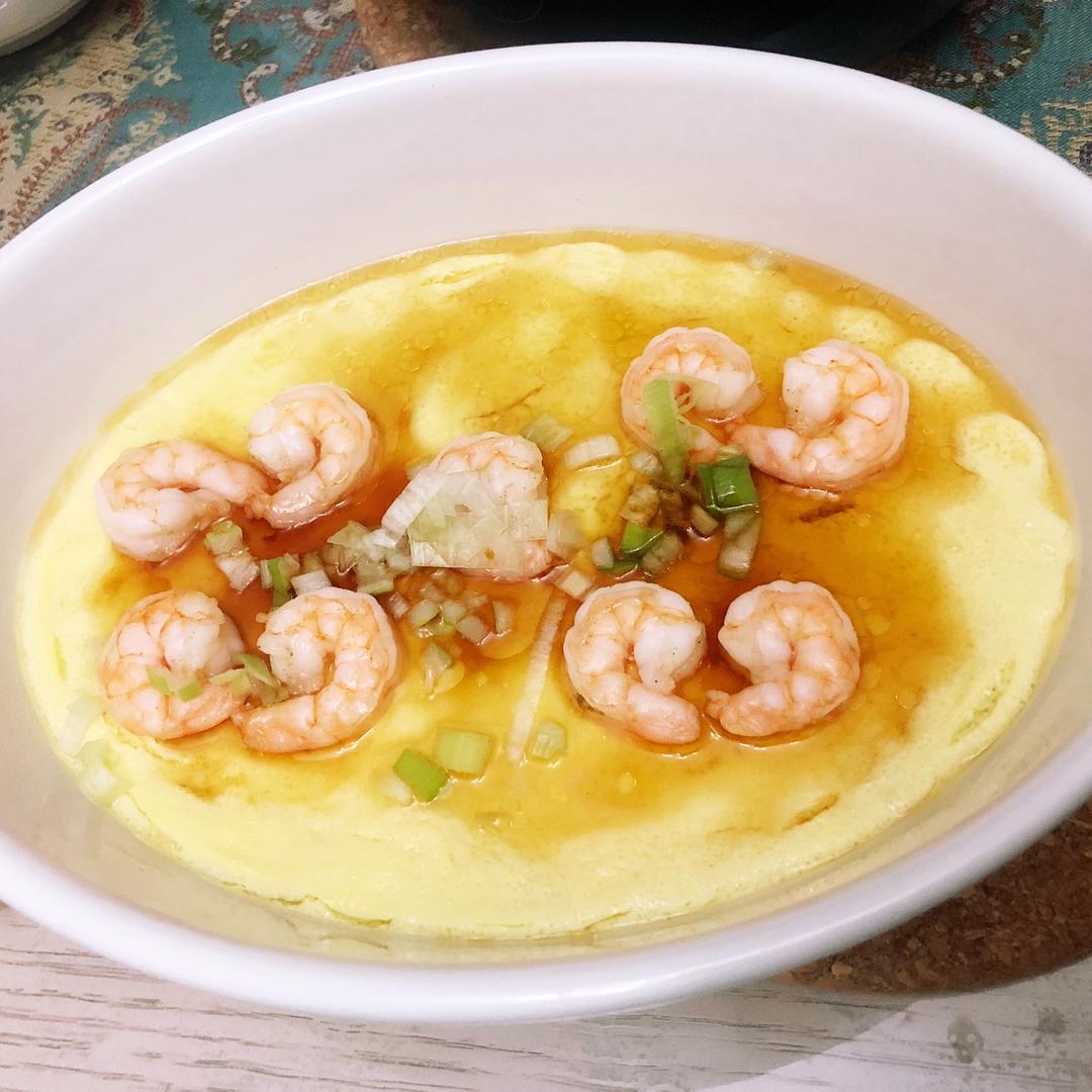 菠菜虾仁蒸蛋
