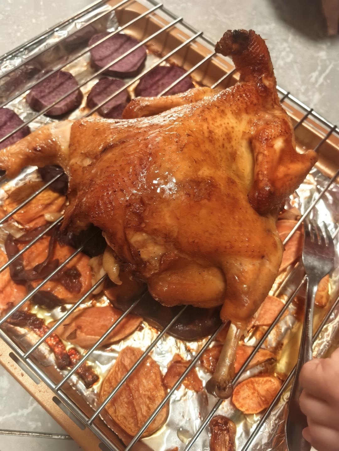 苹果🍎时蔬蜜汁烤鸡！烤全鸡（含烤完体验，一定要试试！！）