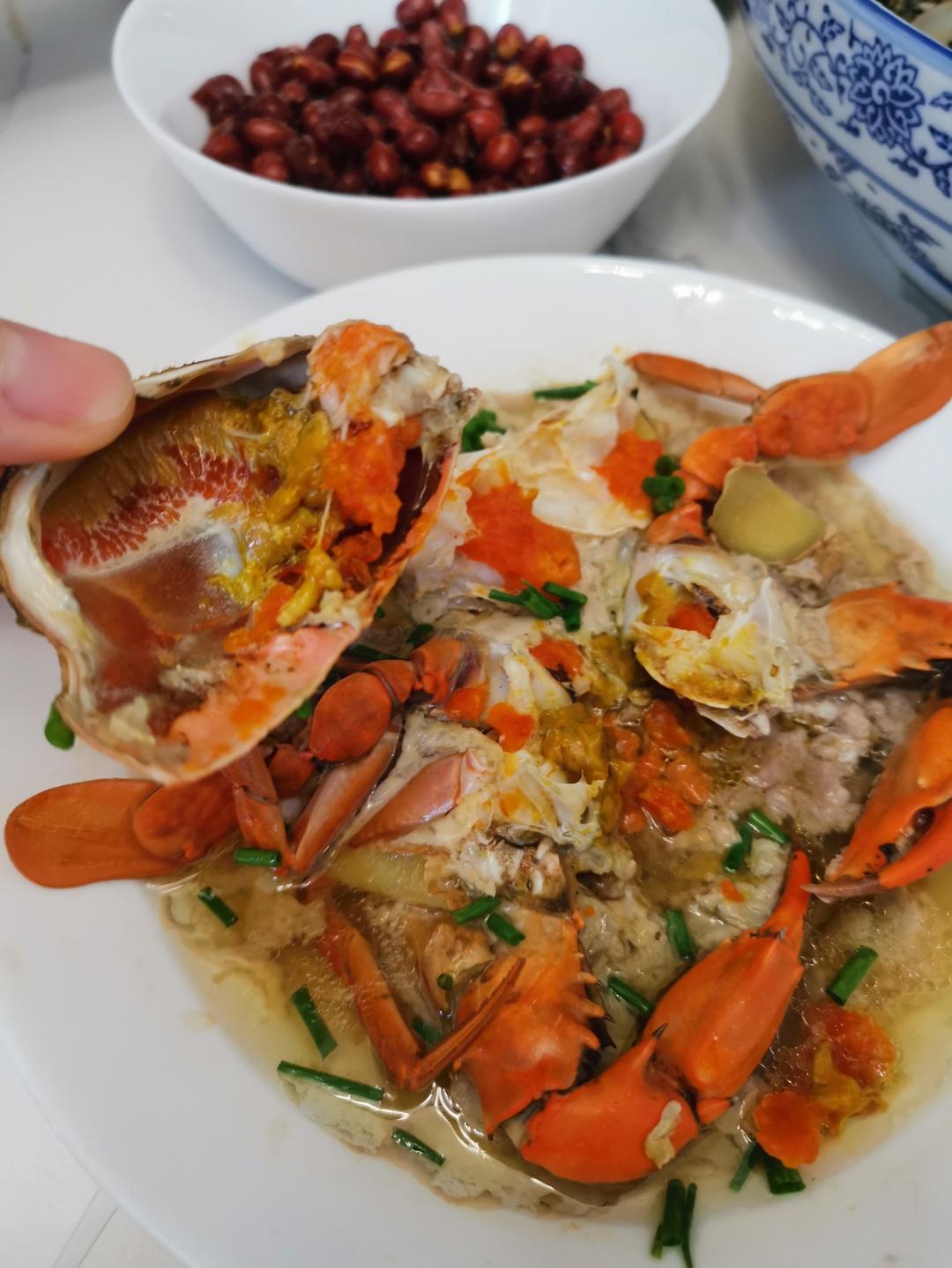 膏蟹蒸肉饼
