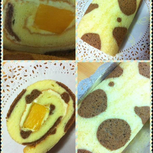 可可奶油波点蛋糕卷