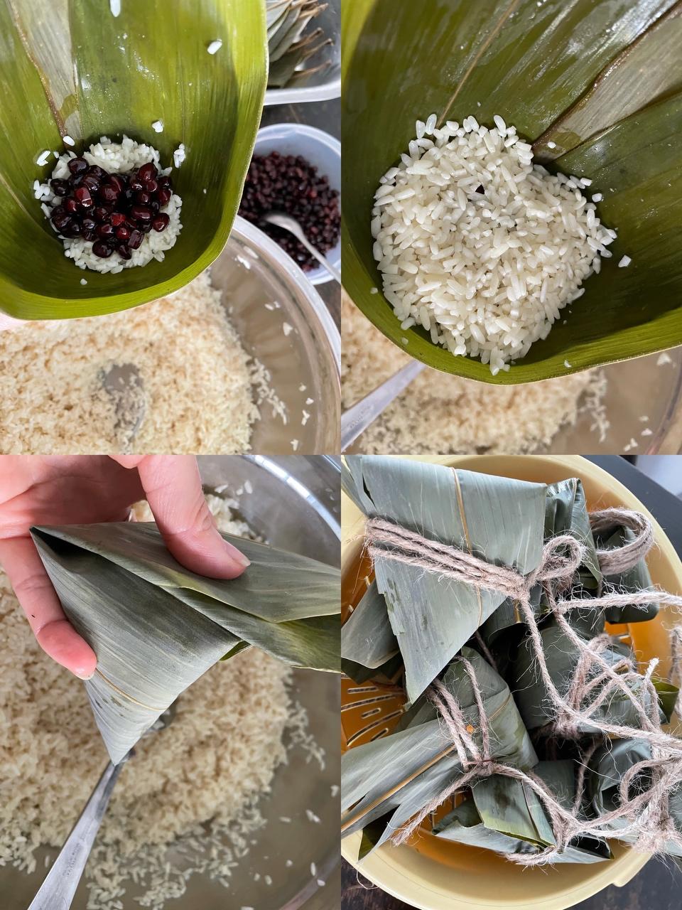 高颜值、营养丰富和超级好吃的蜜红豆碱粽（附详细步骤和蜜红豆食谱）的做法 步骤4