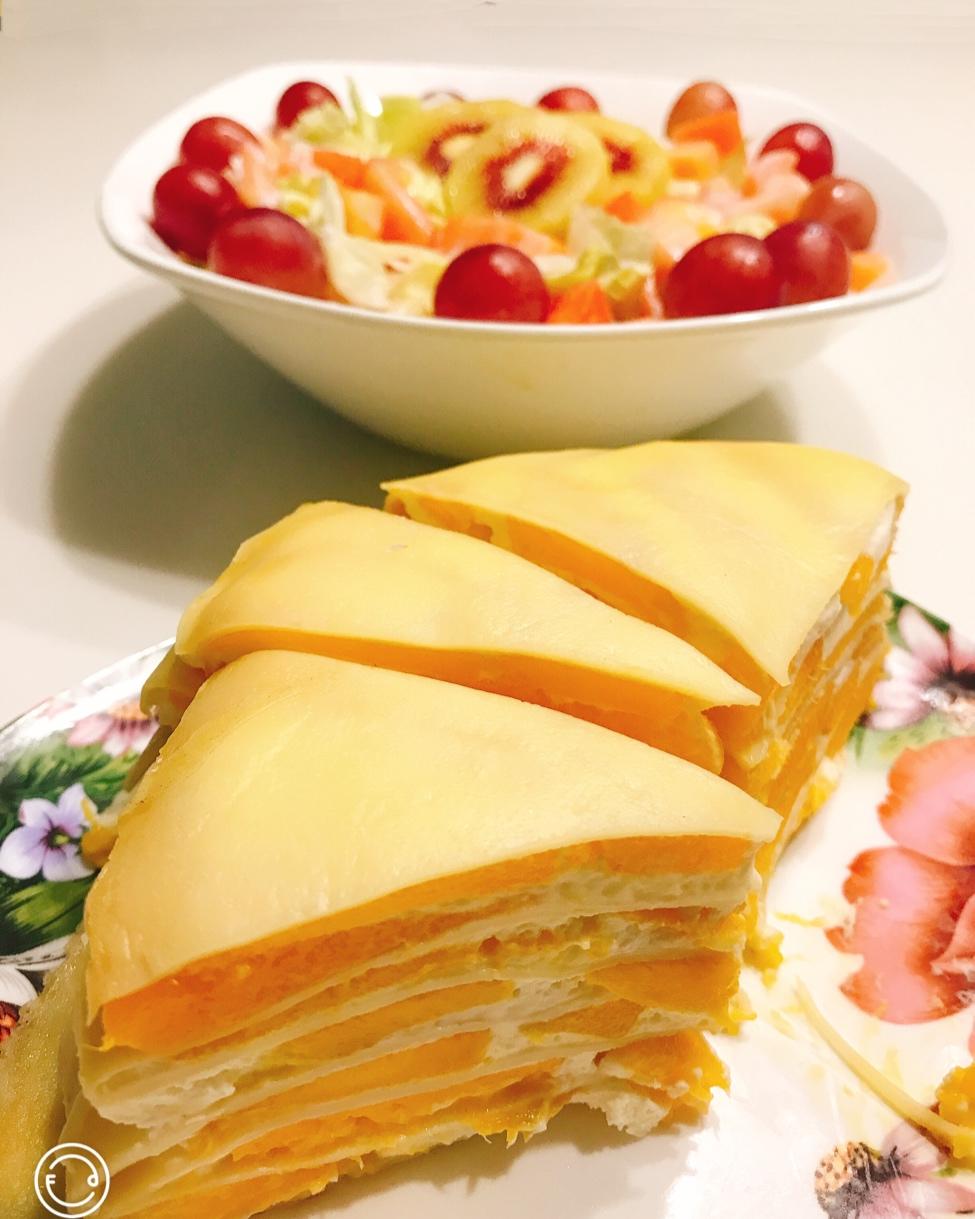 为君洗手做羹汤1做的芒果千层蛋糕100成功告别煎皮无能