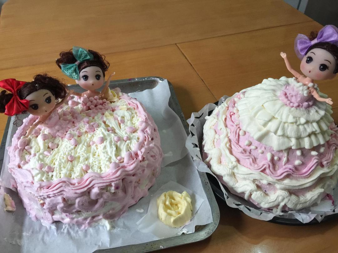 芭比蛋糕8寸 处女作的做法