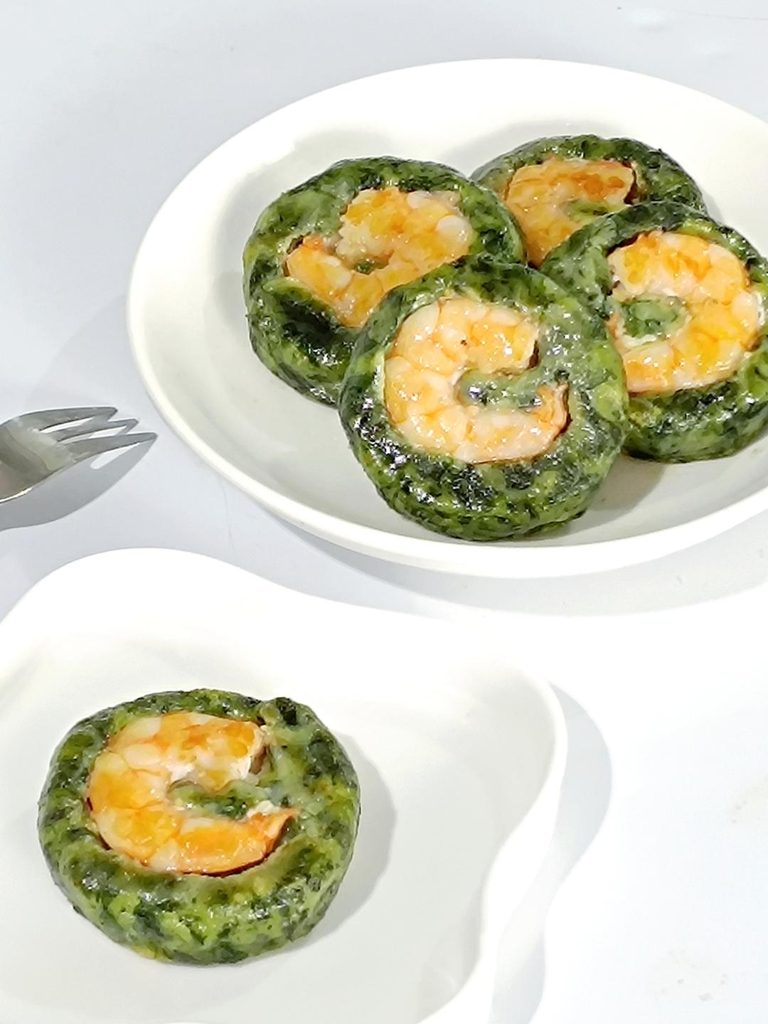 虾仁草头饼