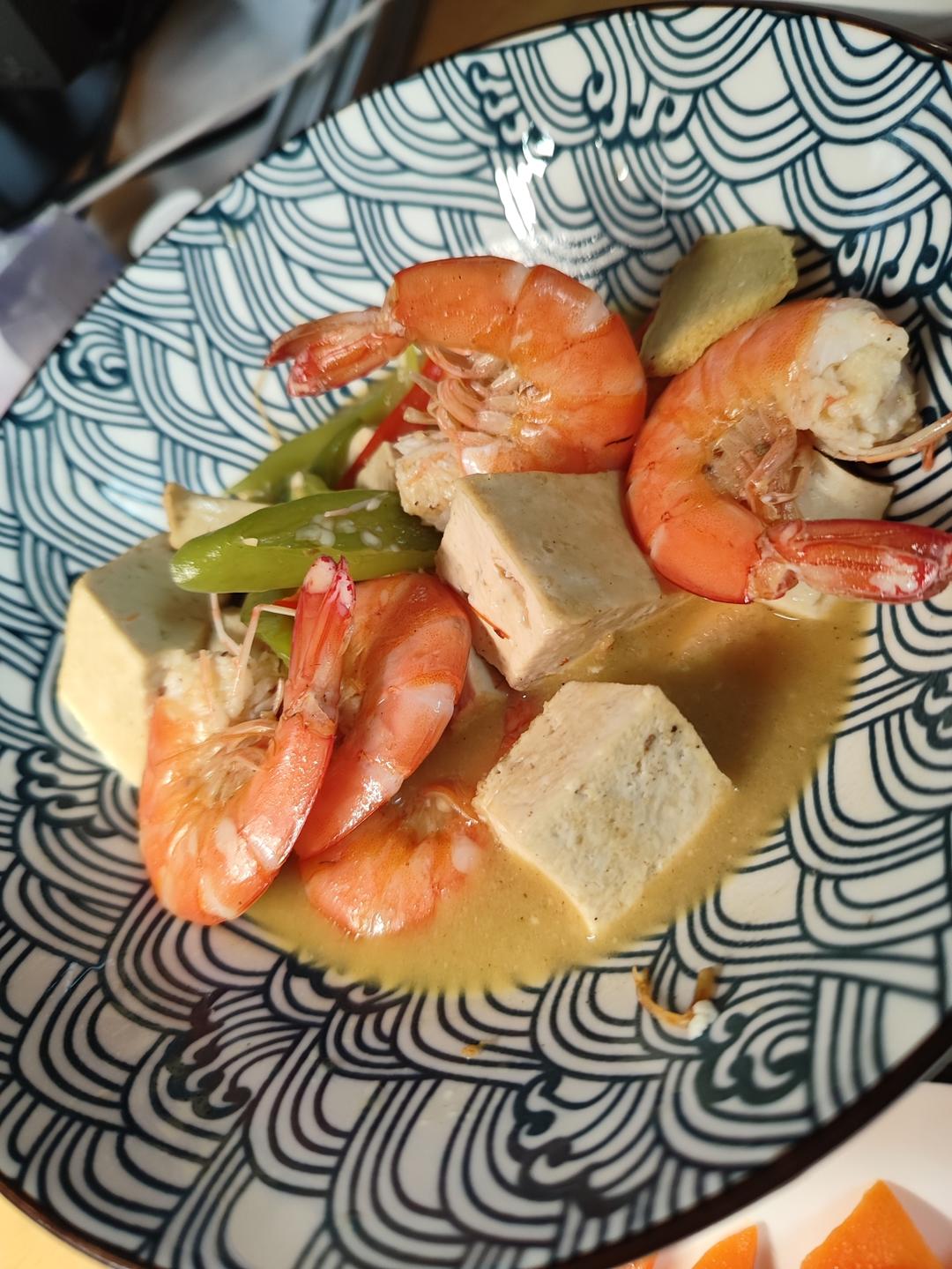 虾仁豆腐煲
