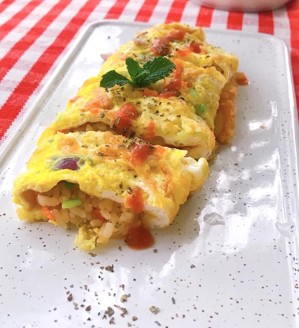 蛋包饭卷——米饭的花样吃法