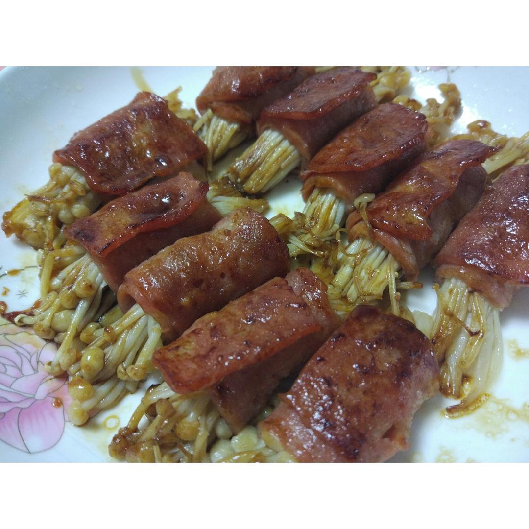 照烧培根金针菇卷