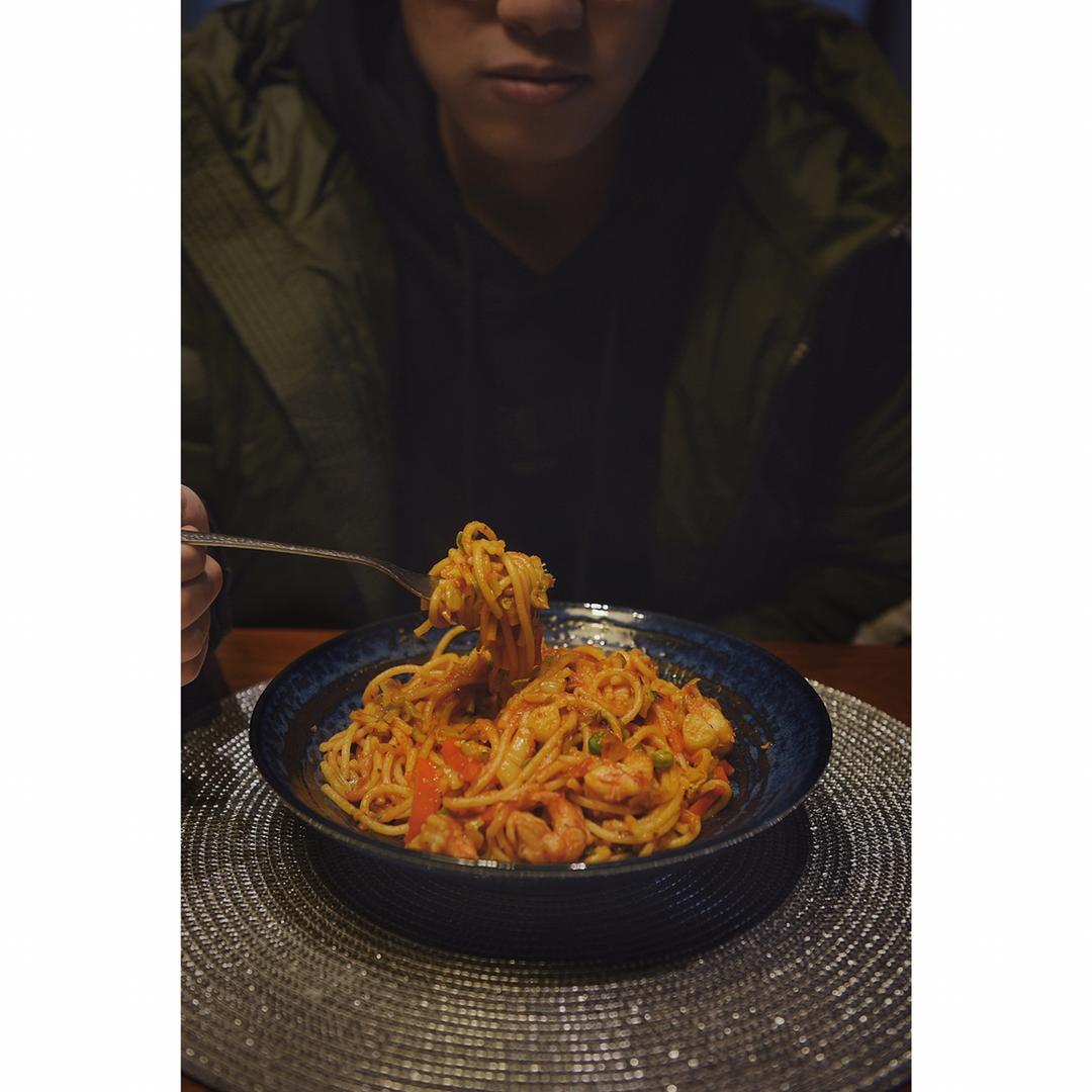 虾仁番茄意大利面