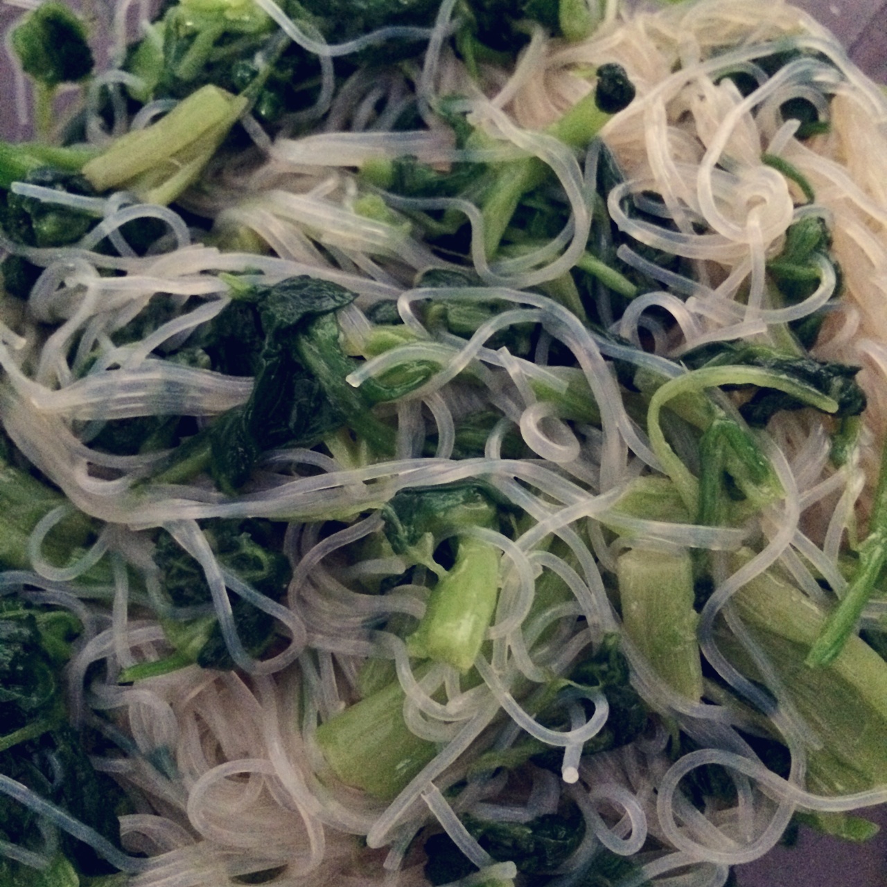 豆芽菠菜拌粉丝