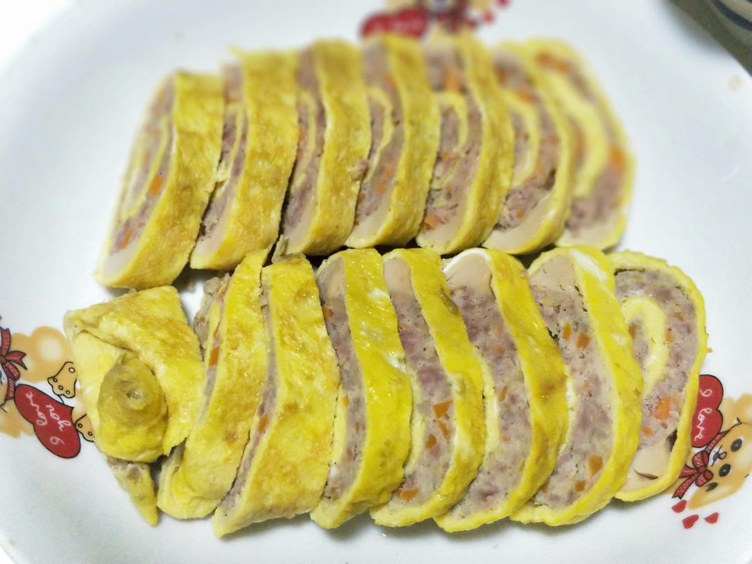 老爸的手艺---蒸肉蛋卷